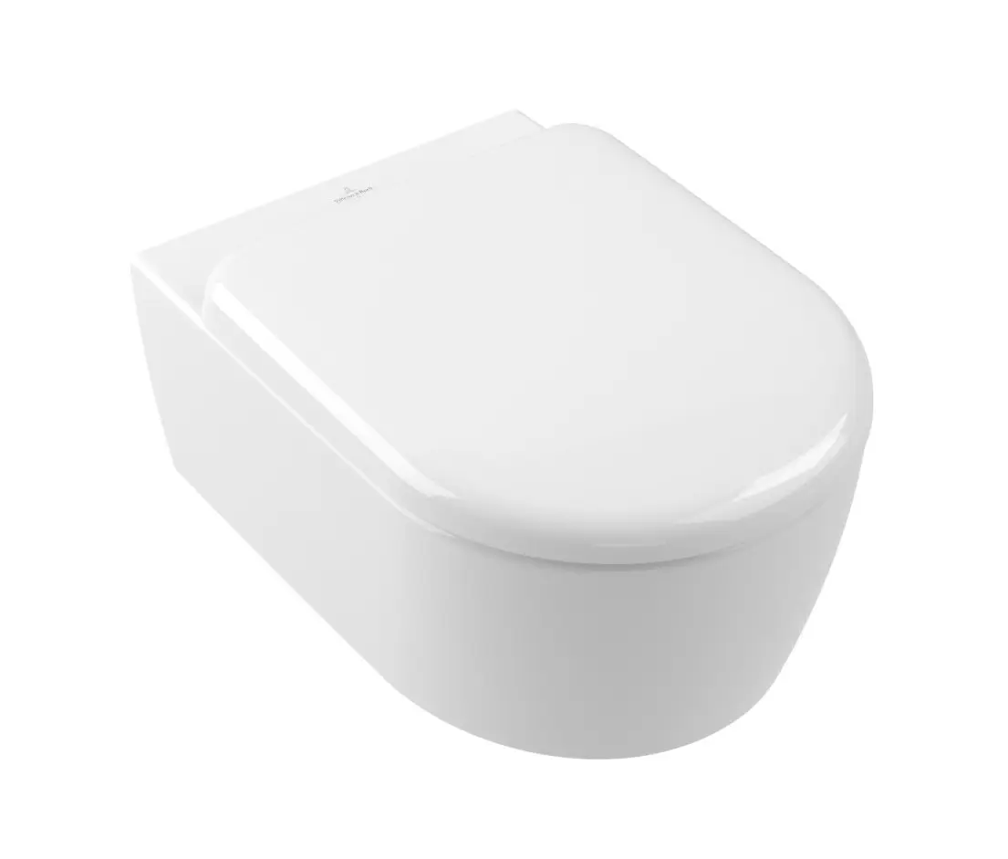 Villeroy & Boch Skyla - pie sienas stiprināms WC ar SoftClosing sēdekli, TwistFlush, DirectFlush, CeramicPlus, Alpu balts 5656CLR1