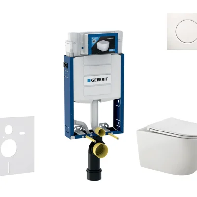 Geberit Kombifix - priekšsienas elementa komplekts, Gaia WC ar Softclose sēdekli un Sigma01 vadības plati, alpu balts SANI15CA3116