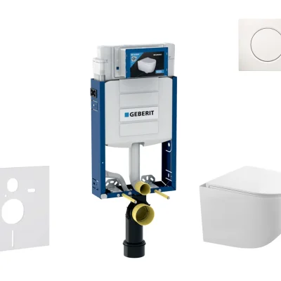 Geberit Kombifix - komplekts ar priekšsienas elementu, Gaia WC ar Softclose sēdekli un Sigma01 vadības plati, alpu balts SANI15CA3113
