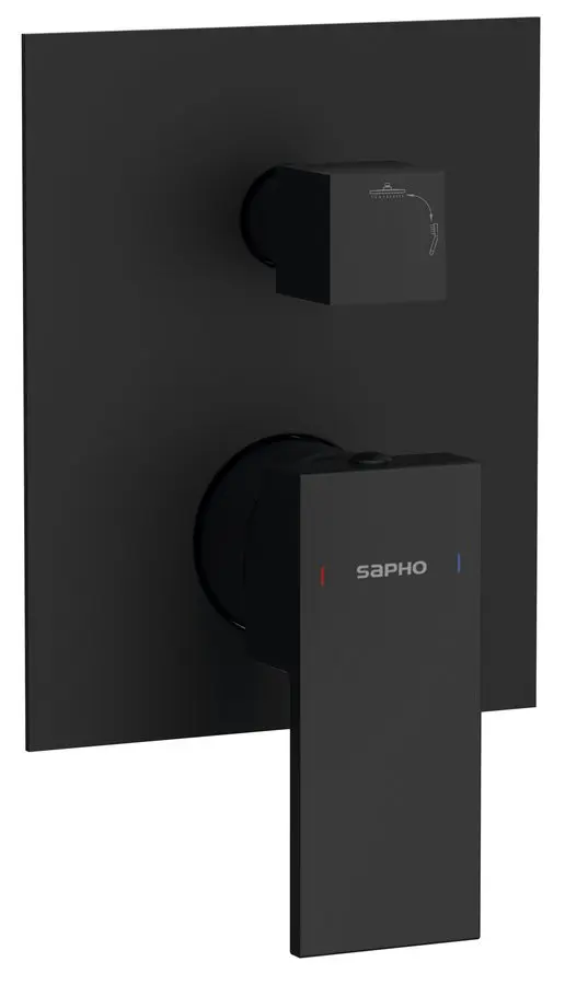 Sapho Cubemix - zemapmetuma maisītājs 2 patērētājiem, ar iebūvējamo daļu, matēti melns CM042B