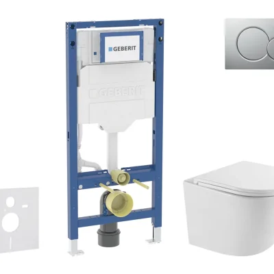 Geberit Duofix - komplekts ar priekšsienas elementu, WC Oudee ar SoftClose sēdekli un Sigma01 vadības plati, hroms matēts lakots SANI11CA2104
