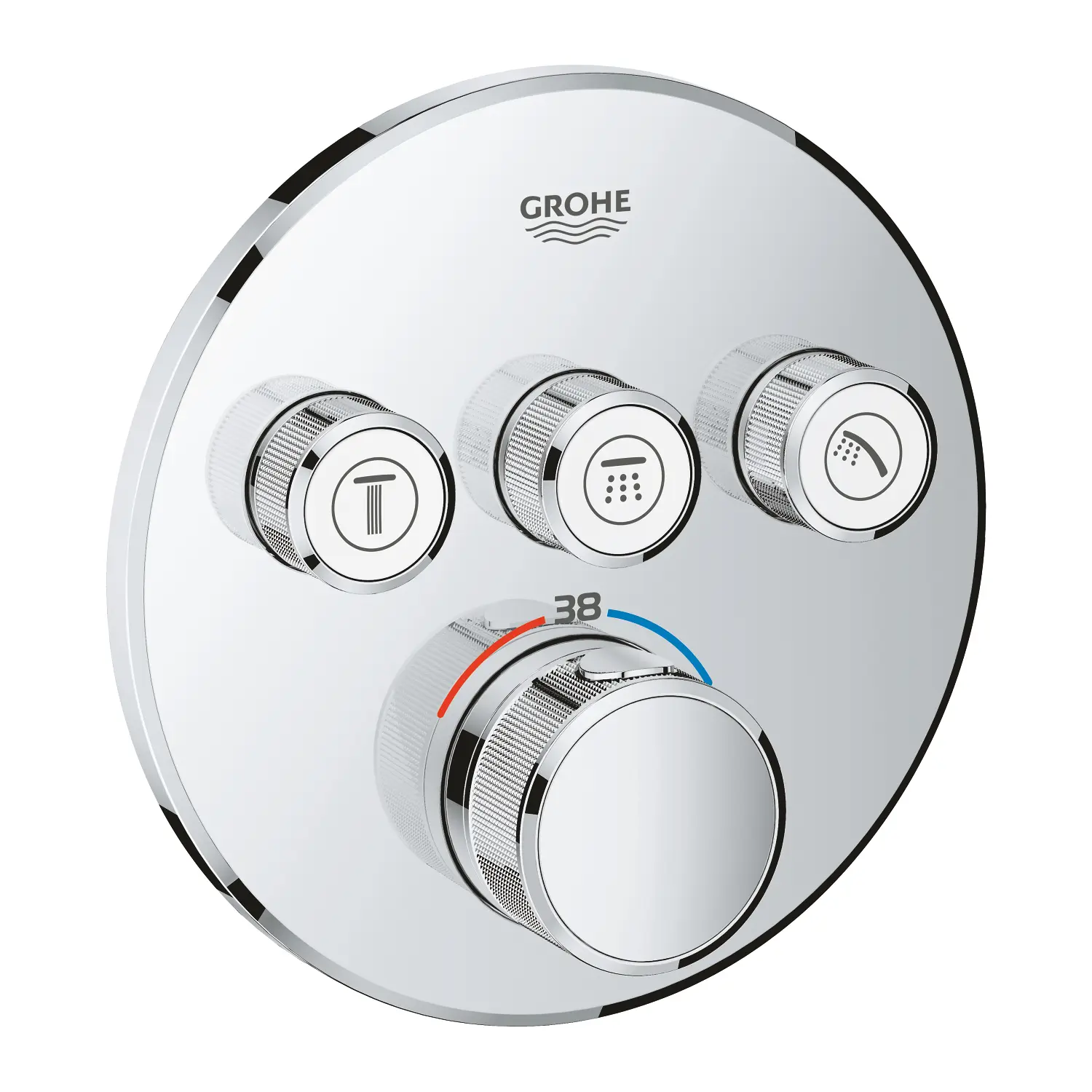 Grohe Grohtherm SmartControl - termostata dušas maisītājs - zemapmetuma ar 3 noslēgvārstiem, hromēts 29121000
