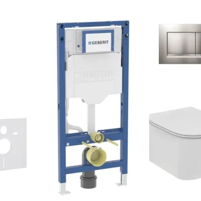 Geberit Duofix - komplekts priekšsienas elementam, Tesi-WC ar Softclose sēdekli un Sigma20 vadības plati, hroms matēts/hroms SANI11CD2114