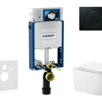 Geberit Kombifix - komplekts priekšsienas elements, WC Gaia ar SoftClose sēdekli un Sigma01 vadības plati, melns SANI15CA5117