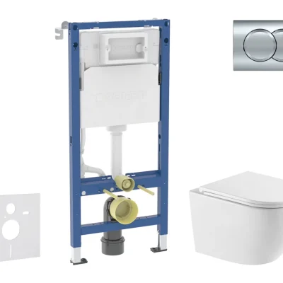 Geberit Duofix - komplekts ar priekšsienas elementu, WC Oudee ar Softclose sēdekli un Delta01 vadības plāksni, spīdīgs hroms SANI11CA1166