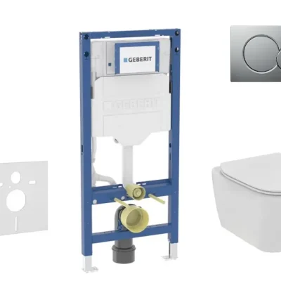 Geberit Duofix - komplekts priekšsienas elementam, Tesi-WC ar Softclose sēdekli un Sigma01 vadības plati, hroms matēts SANI11CD2110