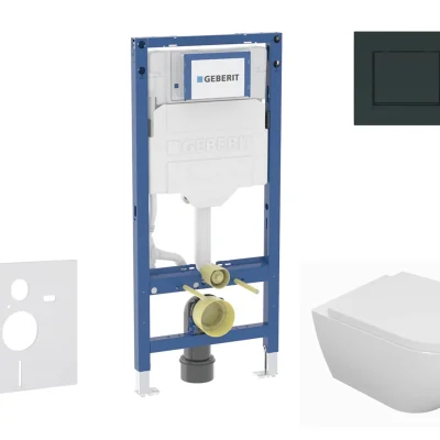Geberit Duofix - komplekts priekšsienas elements, WC Oudee ar SoftClose sēdekli un Sigma20 vadības plati, melns spīdīgs/melns matēts SANI11CA5109B
