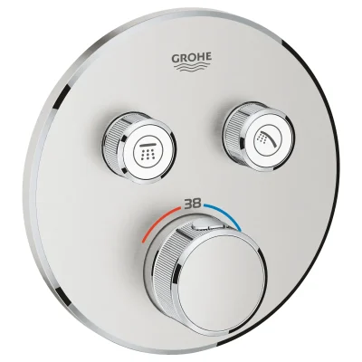 Grohe Grohtherm SmartControl - termostata dušas maisītājs - zemapmetuma ar 2 noslēgvārstiem, SuperSteel 29119DC0