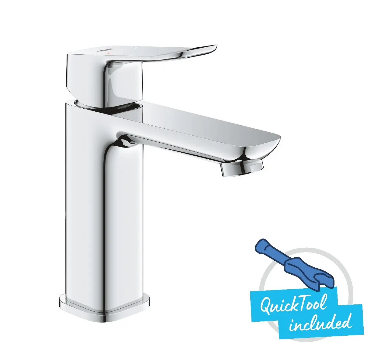 Grohe Dice - izlietnes maisītājs ar Push-Open noteci, hroms 1018330000