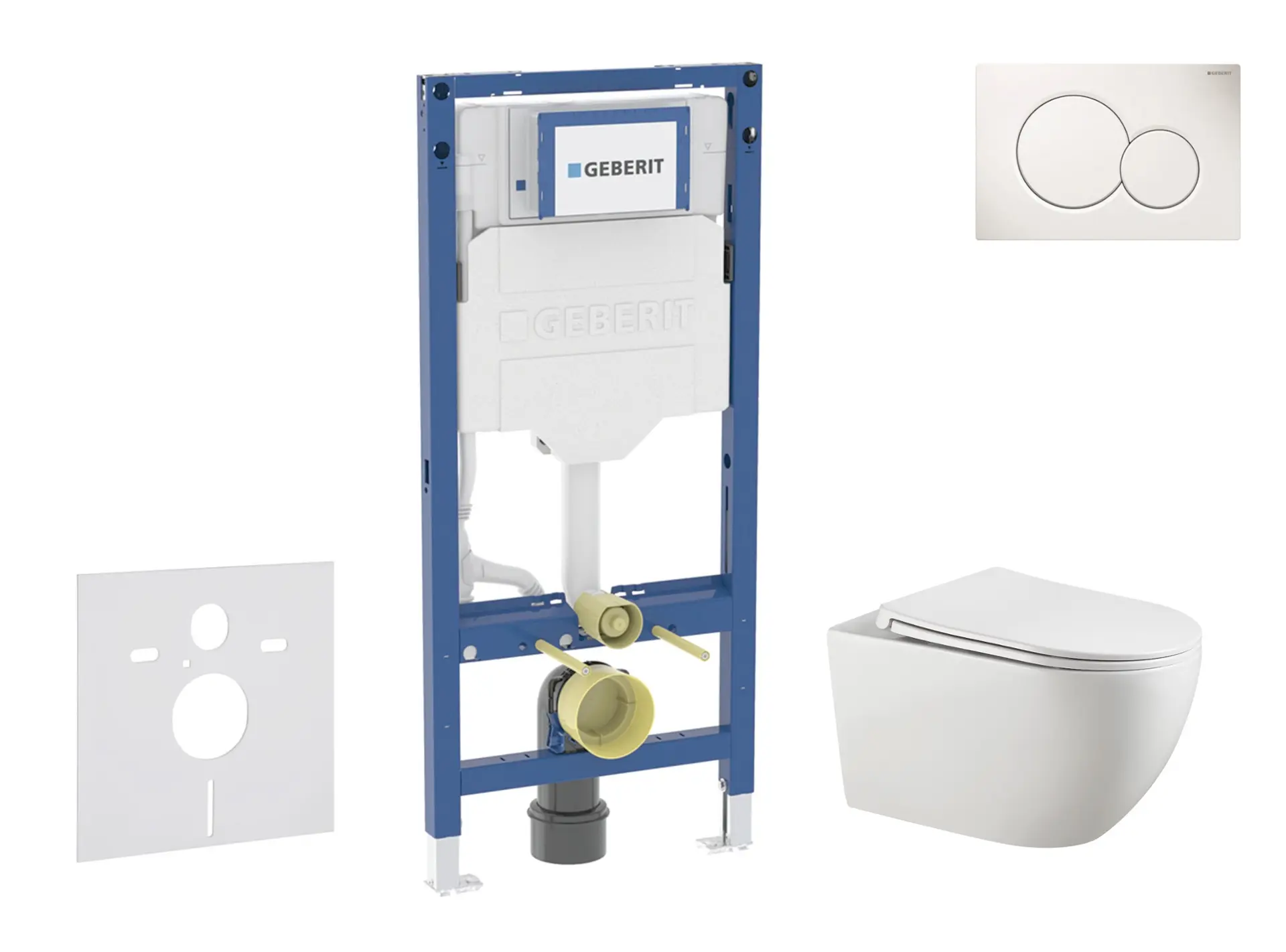 Geberit Duofix - komplekts priekšsienas elements, Gaia WC ar Softclose sēdekli un Sigma01 vadības plati, alpu balts SANI11CA3121B
