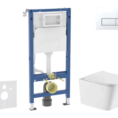 Geberit Duofix - komplekts ar priekšsienas elementu, Arkas I-WC ar Softclose sēdekli un Delta50 vadības plati, Alpu balts SANI11CA31147