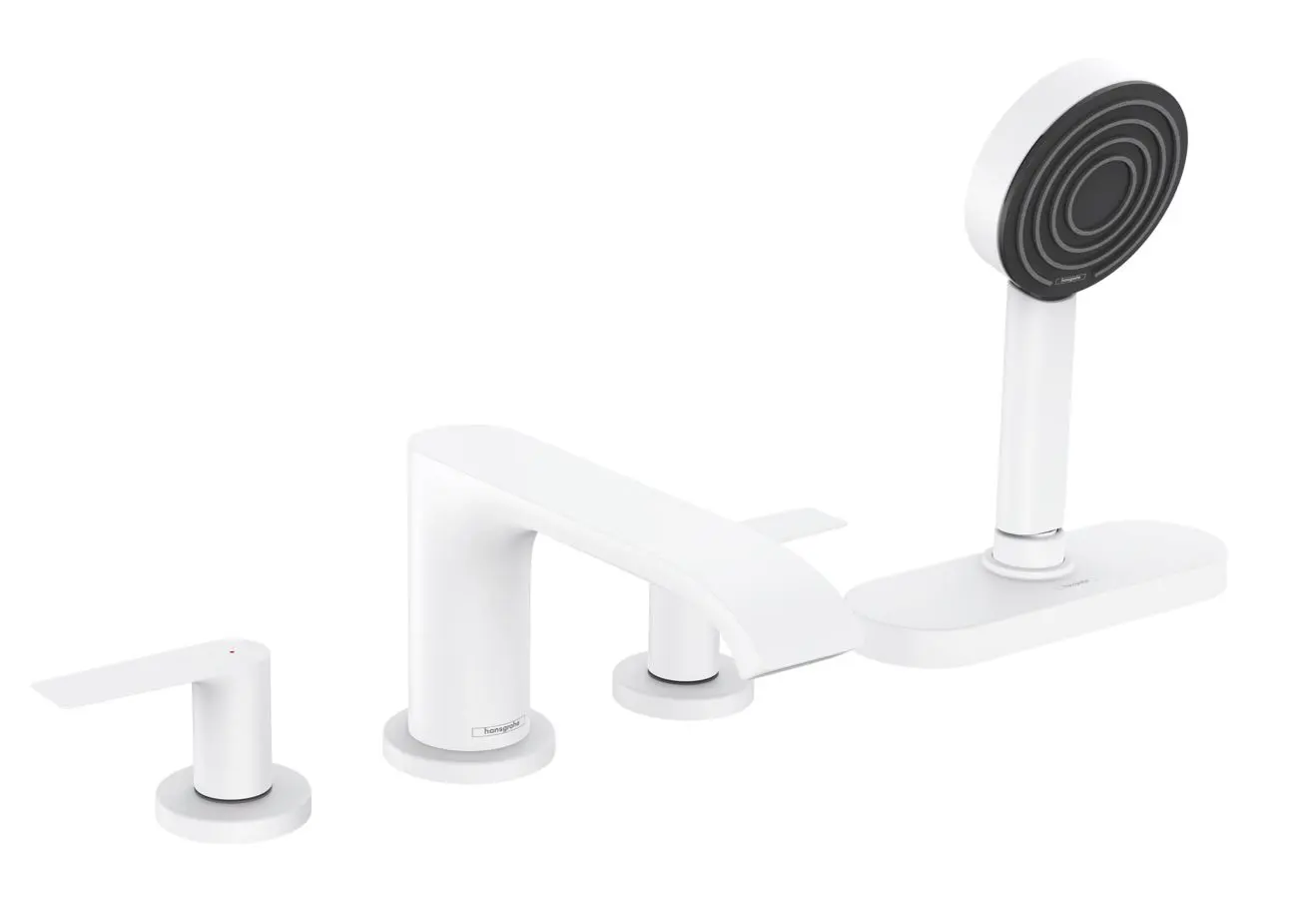 Hansgrohe Vivenis - vannas malas maisītājs, 4 caurumu uzstādīšana, sBox, balts matēts 75444700