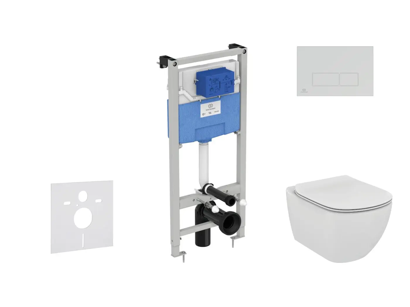 Ideal Standard ProSys - komplekts - zemapmetuma elements, tualete un WC sēdeklis Tesi, vadības plate Oleas M2, balts ProSys120M SP13