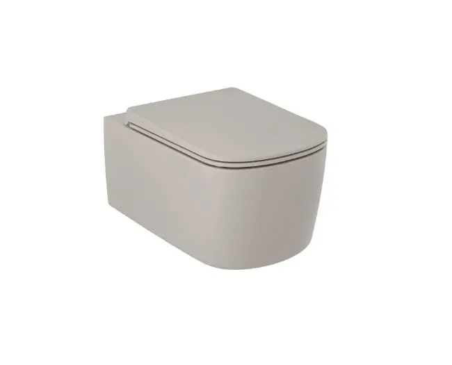 Kludi Resa S - pie sienas stiprināms WC ar SoftClose sēdekli, Rimless, Spiralflush, matēti smilšu pelēks 27WCSETO2