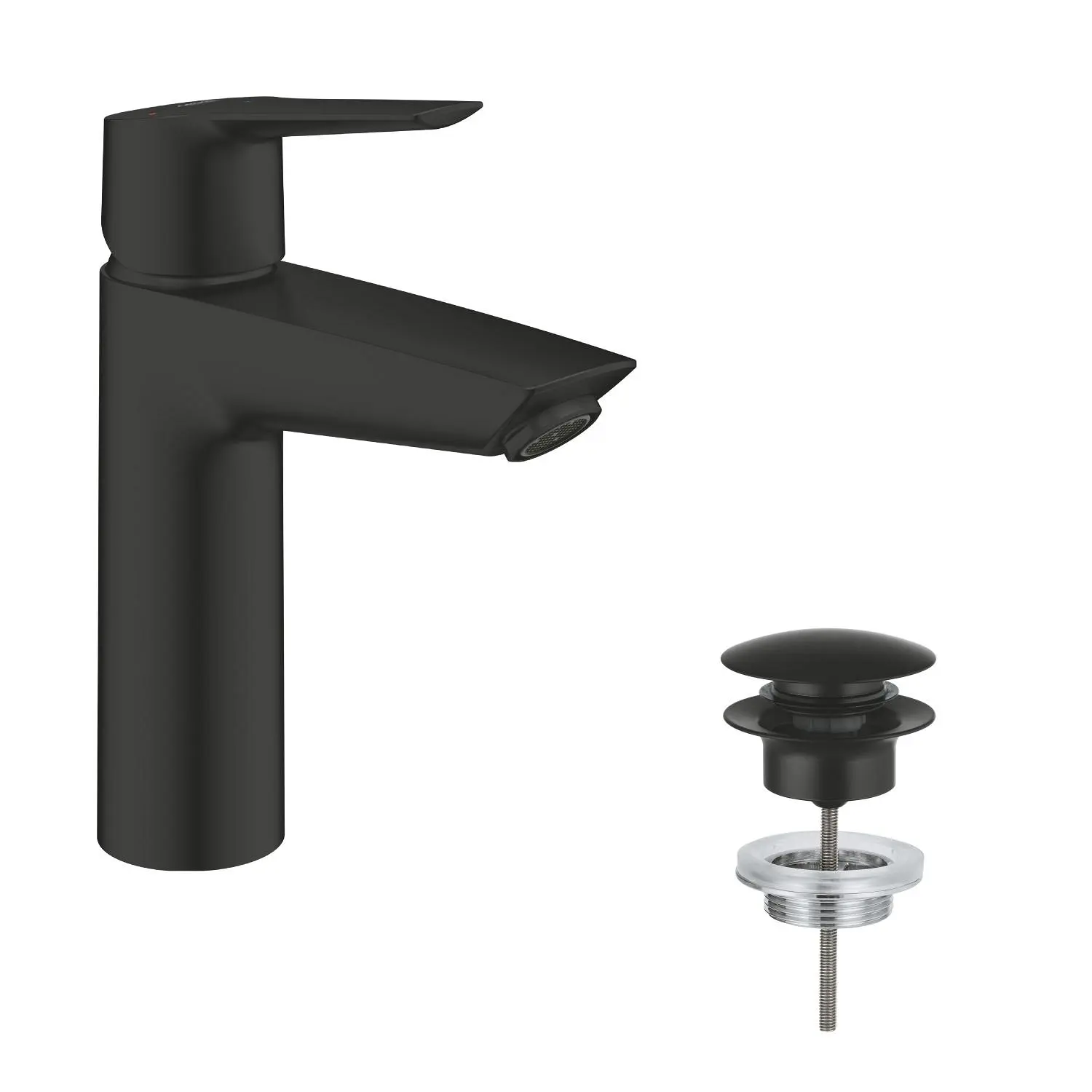 Grohe QuickFix Start - izlietnes maisītājs ar Push-Open noteces komplektu, melns matēts 237462432