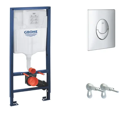 Grohe Rapid SL - sienas montāžas komplekts piekaramajam WC, augstums 1,13 m, vadības plate Skate Air, hroms 38721001