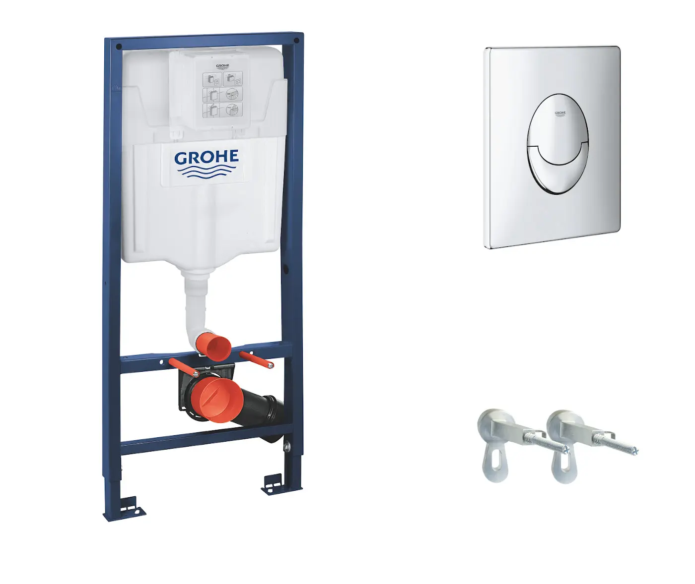 Grohe Rapid SL - sienas montāžas komplekts piekaramajam WC, augstums 1,13 m, vadības plate Skate Air, hroms 38721001