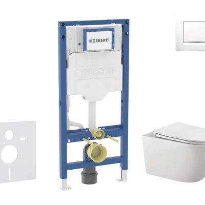 Geberit Duofix - priekšsienas elementa komplekts, Gaia WC ar SoftClose sēdekli un Sigma20 vadības plati, balts/hroms SANI11CA3123B