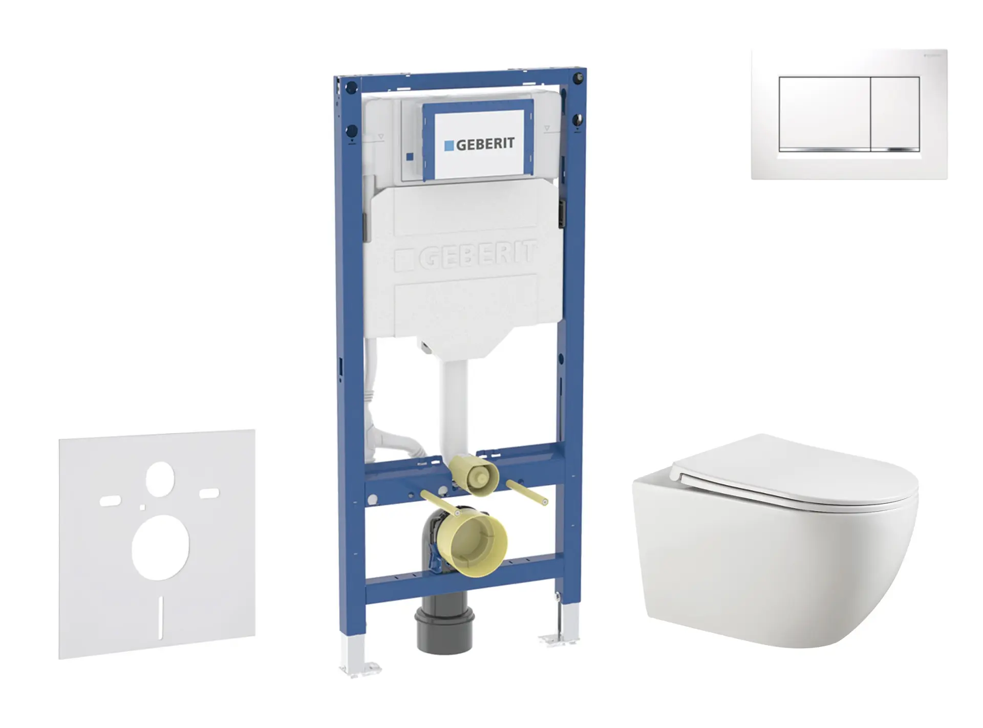 Geberit Duofix - priekšsienas elementa komplekts, Gaia WC ar SoftClose sēdekli un Sigma20 vadības plati, balts/hroms SANI11CA3123B