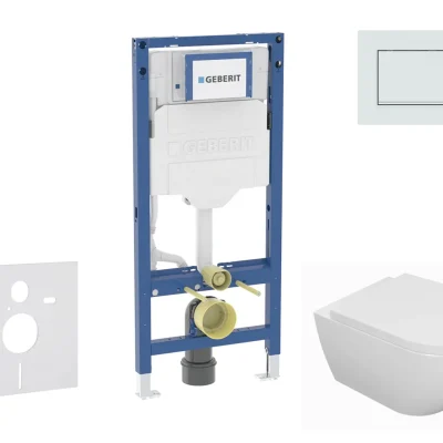 Geberit Duofix - komplekts ar priekšsienas elementu, WC Oudee ar Softclose sēdekli un Sigma20 vadības plati, balts/balts matēts SANI11CA3127B