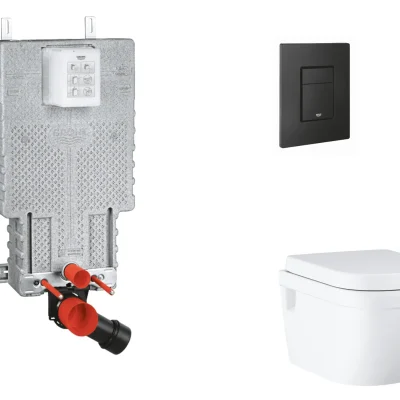 Grohe Uniset - komplekts zemapmetuma elements, WC ar SoftClose sēdekli un Even vadības plati, phantom black SANI15BB5107
