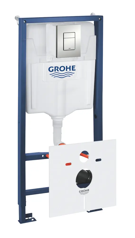 Grohe Rapid SL - priekšsienas elements ar skalošanas tvertni sienas WC, pārbūves komplekts Fresh, vadības plate Skate Cosmopolitan, hroms matēts 39449000