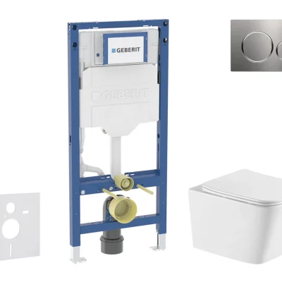 Geberit Duofix - komplekts ar priekšsienas elementu, WC Arkas I ar SoftClose sēdekli un Sigma20 vadības plati, nerūsējošais tērauds SANI11CA6174
