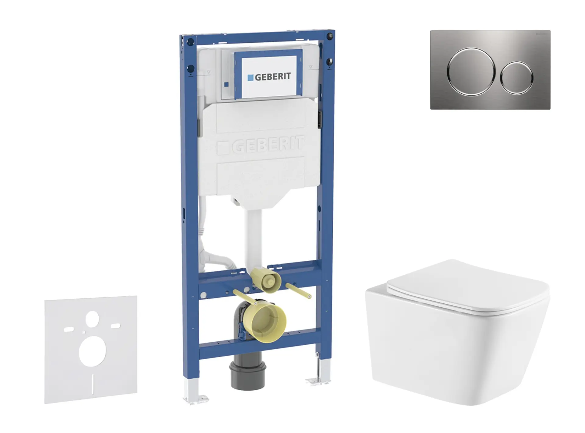Geberit Duofix - komplekts ar priekšsienas elementu, WC Arkas I ar SoftClose sēdekli un Sigma20 vadības plati, nerūsējošais tērauds SANI11CA6174