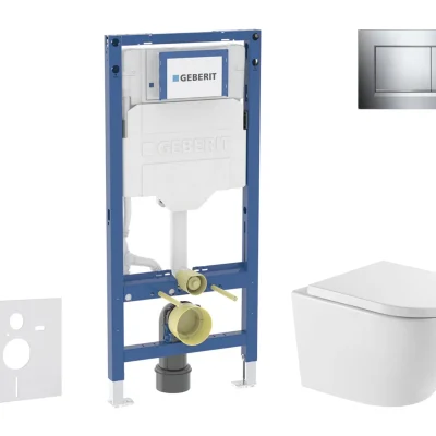 Geberit Duofix - komplekts priekšsienas elements, Oudee WC un Softclose sēdeklis, Sigma20 vadības plate, hroms SANI11CA1168