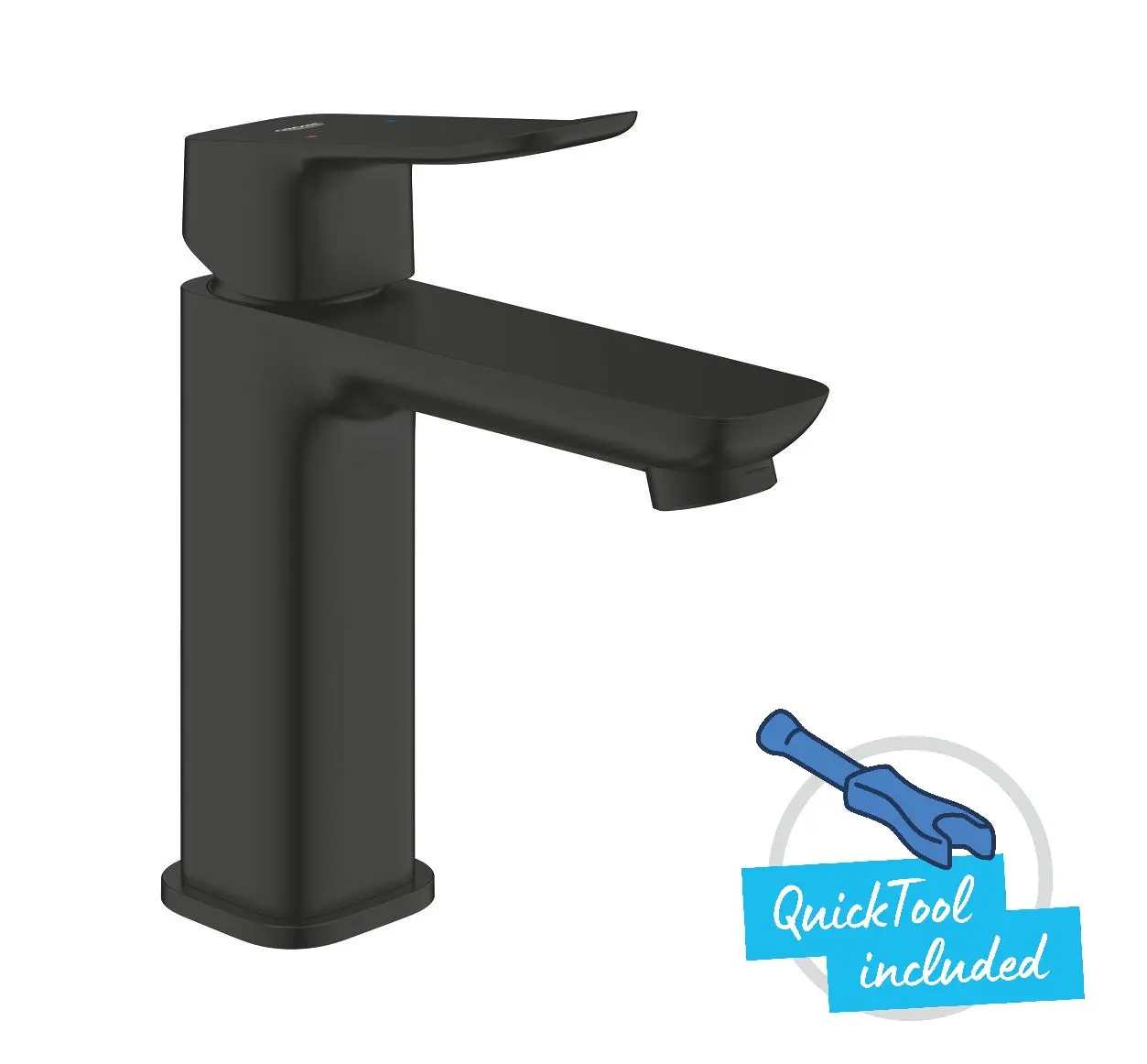 Grohe Dice - izlietnes maisītājs ar Push-Open noteci, matēti melns 1018332430