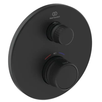 Ideal Standard CeraTherm Navigo - termostatisks dušas maisītājs zemapmetuma montāžai, zīdaini melns A7295XG