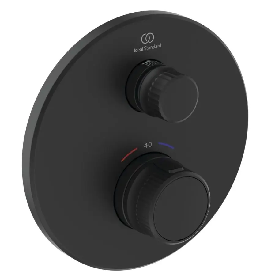 Ideal Standard CeraTherm Navigo - termostatisks dušas maisītājs zemapmetuma montāžai, zīdaini melns A7295XG