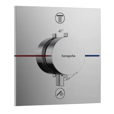 Hansgrohe ShowerSelect Comfort - zemapmetuma termostata maisītājs 2 patērētājiem, hroms 15572000