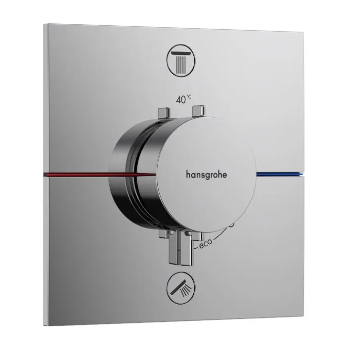 Hansgrohe ShowerSelect Comfort - zemapmetuma termostata maisītājs 2 patērētājiem, hroms 15572000