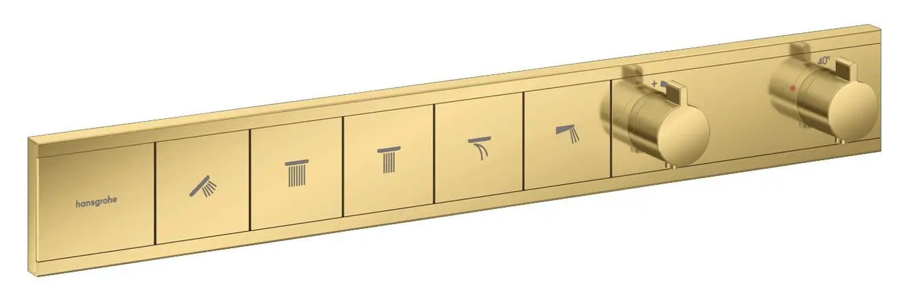 Hansgrohe RainSelect - zemapmetuma termostata maisītājs, 5 patērētājiem, zelts 15384990