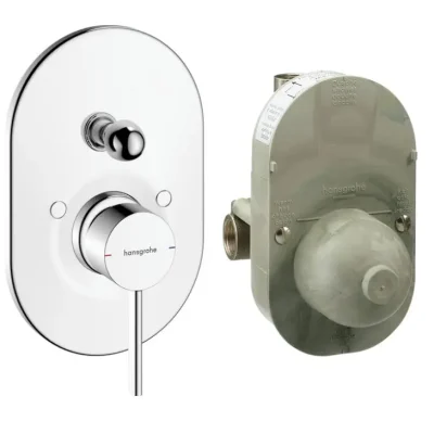 Hansgrohe Zesis S - zemapmetuma maisītājs 2 patērētājiem, ar iebūvēto korpusu, hroms 74418000