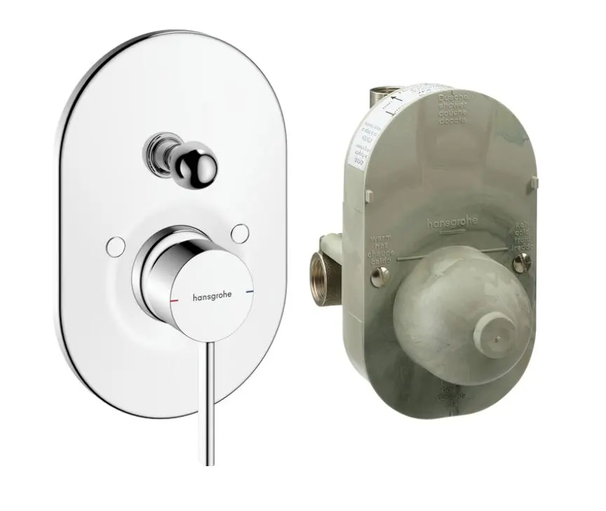 Hansgrohe Zesis S - zemapmetuma maisītājs 2 patērētājiem, ar iebūvēto korpusu, hroms 74418000