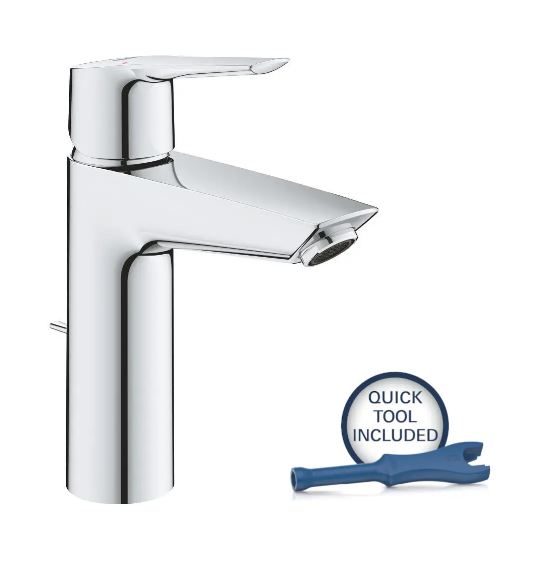 Grohe QuickFix Start - izlietnes maisītājs ar noteces komplektu, hroms 23455002