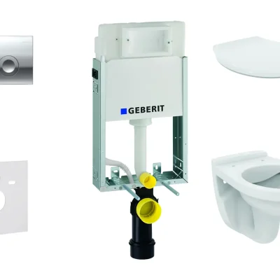 Geberit Kombifix - uzstādīšanas komplekts piekaramajam WC Alpha ar WC sēdekli, ar vadības plati Delta21, spīdīgs hroms 110.100.00.1 NR2