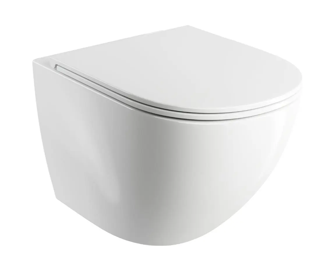 OMNIRES Ottawa - piekaramais WC ar SoftClose sēdekli, Rimless, balts OTTAWAMWBP