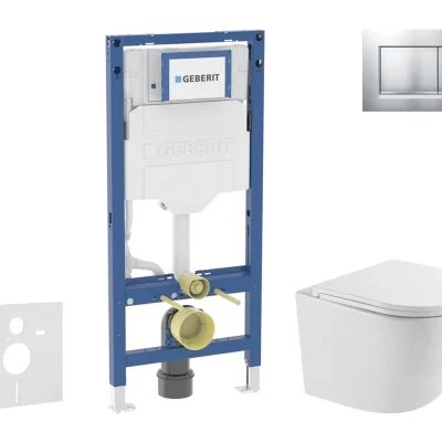 Geberit Duofix - komplekts ar priekšsienas elementu, WC Oudee un SoftClose sēdekli, vadības plati Sigma20, lakots hroms matēts/hroms SANI11CA2103