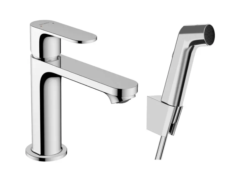 Hansgrohe Rebris S - izlietnes maisītājs ar bidē dušu, hroms 72215000