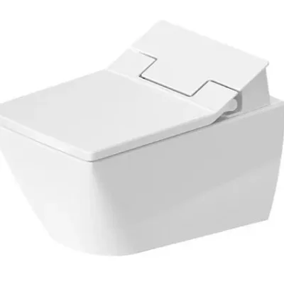 Duravit Viu - pie sienas WC bidē sēdeklim SensoWash, Rimless, DuraFix, alpu balts 2511590000