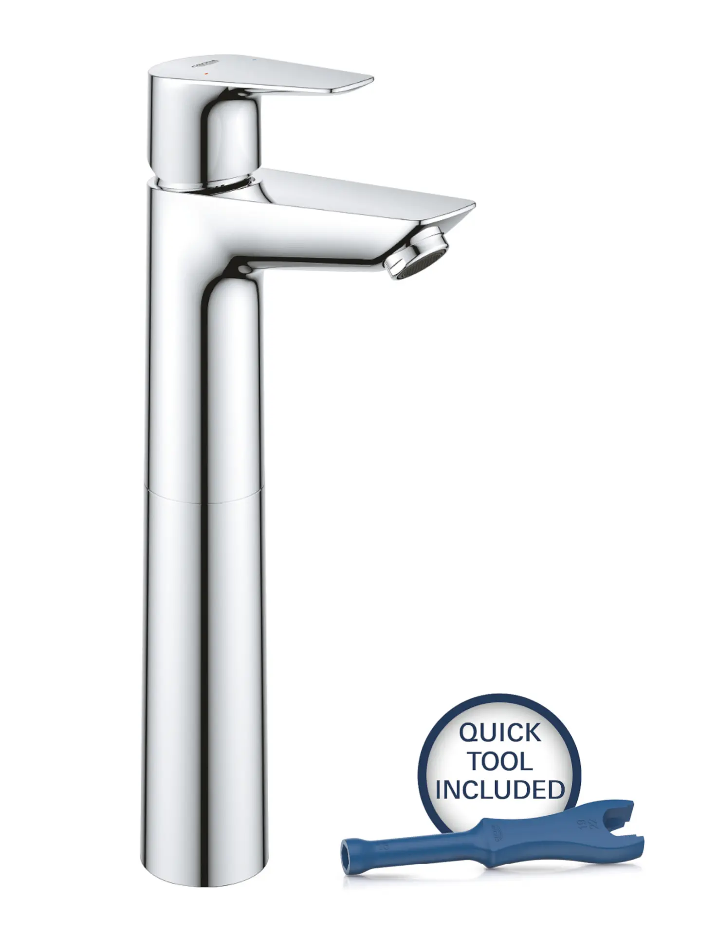 Grohe Start Edge - izlietnes maisītājs ar Push-Open noteci, hroms 23777001