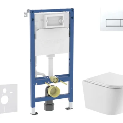Geberit Duofix - komplekts ar priekšsienas elementu, Nefia WC ar SoftClose sēdekli un Delta50 vadības plati, Alpu balts SANI11CA31114
