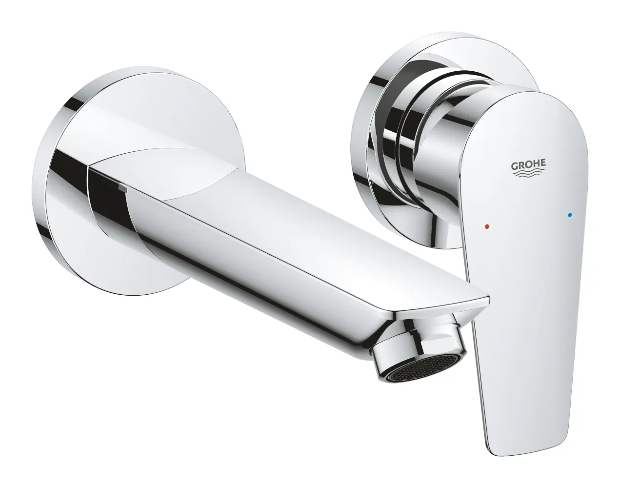 Grohe BauEdge - zemapmetuma izlietnes maisītājs, 2 caurumu montāža, hromēts 20474001