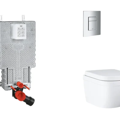 Grohe Uniset - komplekts priekšsienas elements, WC ar SoftClose sēdekli un Skate Cosmopolitan vadības plati, Triple Vortex, hroms SANI15BB2104