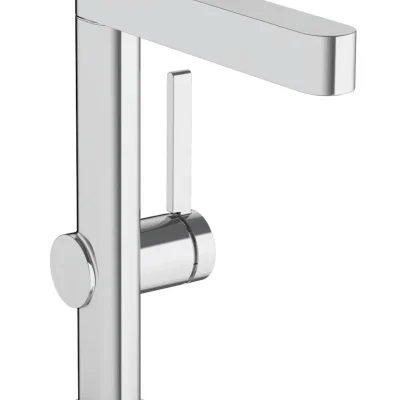 Hansgrohe Finoris - izlietnes vienas sviras maisītājs 230, ar noteces komplektu Push-Open un grozāmu izteku, EcoSmart, hromēts 76060000
