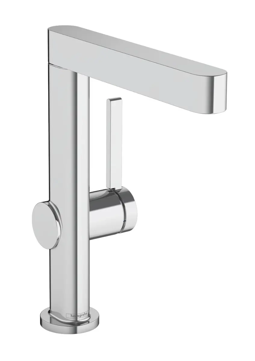Hansgrohe Finoris - izlietnes vienas sviras maisītājs 230, ar noteces komplektu Push-Open un grozāmu izteku, EcoSmart, hromēts 76060000