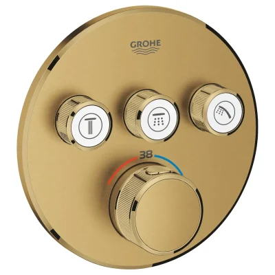 Grohe Grohtherm SmartControl - termostata dušas maisītājs, zemapmetuma montāža, ar 3 noslēgvārstiem, birstēts Cool Sunrise 29121GN0